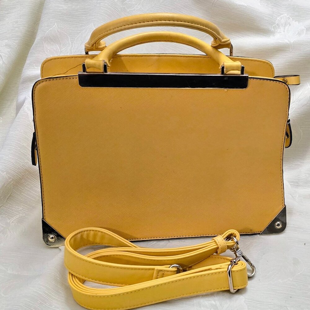 Yellow Mid Size Purse with Strap